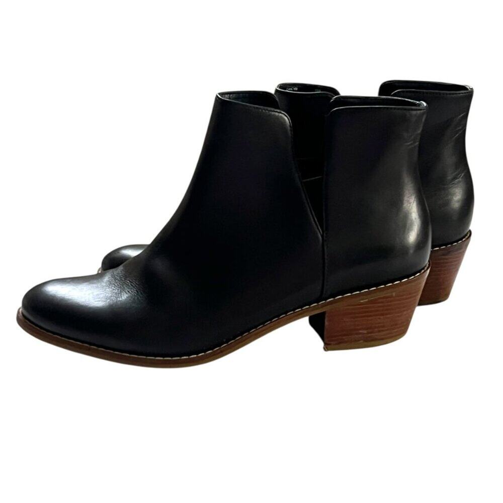 Cole Haan Booties 10 Leather Black Fall Ankle boots Heeled Grand Comfort Winter